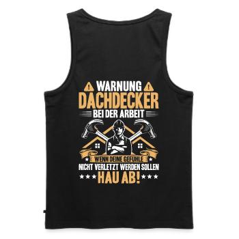 Dachdecker Dachdeckerei Dachklempner Dachspengler - Männer Premium Bio Tank Top - Schwarz - Hinten - AI Model Male 178 light (178cm)