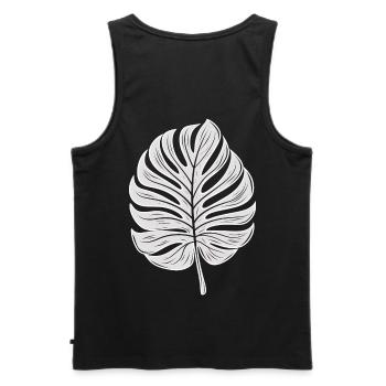 Cool Monstera Leaf, Plants Motif - Men's Premium Organic Tank Top - black - Back - AI Model Male 178 light (178cm)