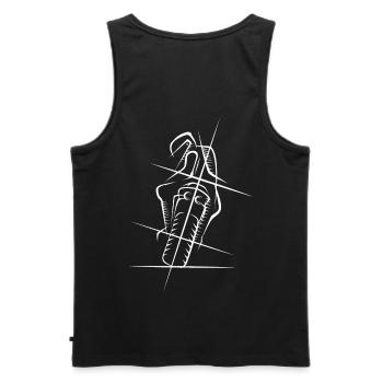 Moto Supersport Racing Biker Icon Sketch - Débardeur bio Premium Homme - noir - Dos - AI Model Male 178 light (178cm)
