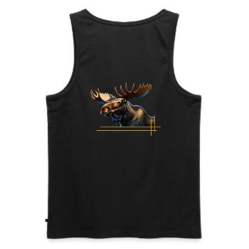 Der König des Waldes, der Elch - Männer Premium Bio Tank Top - Schwarz - Hinten - AI Model Male 178 light (178cm)