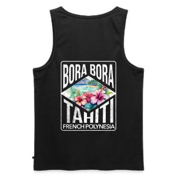 Bora Bora Tahiti French Polynesia 1 - Débardeur bio Premium Homme - noir - Dos - AI Model Male 178 light (178cm)