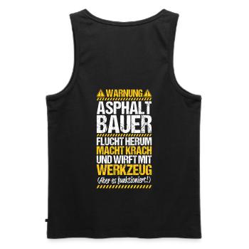 Asphaltbauer Asphaltierer Schwarzstraßenbauer - Männer Premium Bio Tank Top - Schwarz - Hinten - AI Model Male 178 light (178cm)