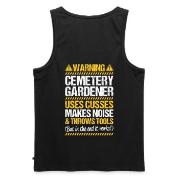 Friedhofsgärtner Friedhof Cemetery Gardener - Männer Premium Bio Tank Top - Schwarz - Hinten - AI Model Male 178 light (178cm)