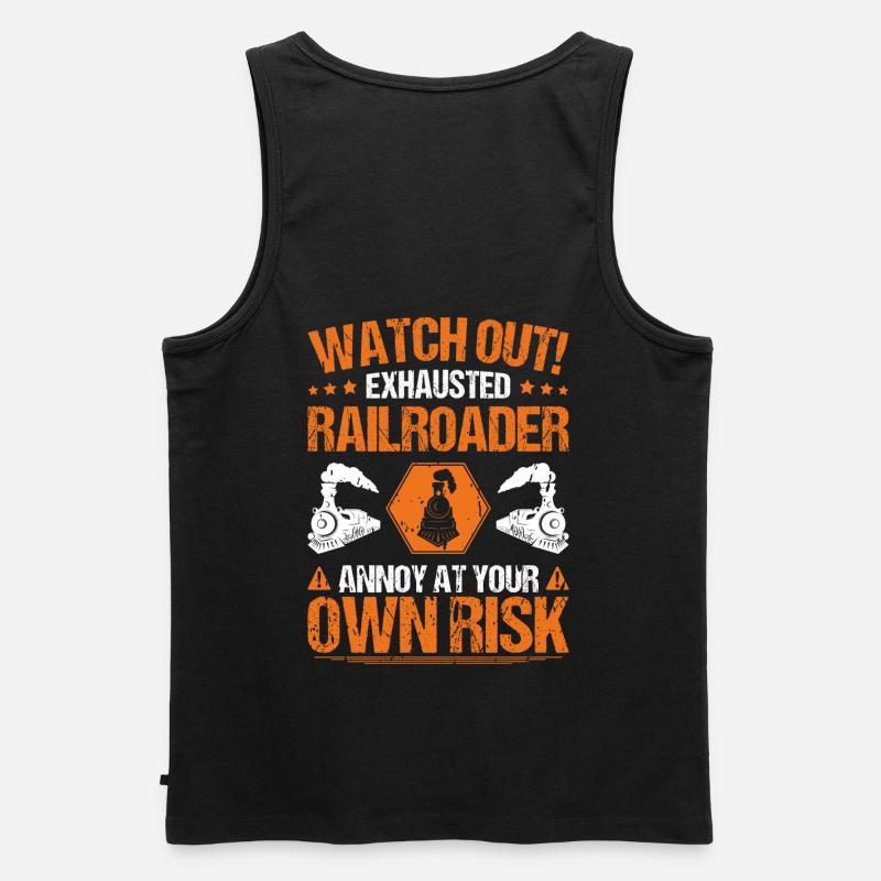 Eisenbahner Triebfahrzeugführer Railroader - Männer Premium Bio Tank Top - Schwarz