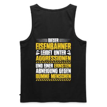 Eisenbahner Triebfahrzeugführer Railroader - Männer Premium Bio Tank Top - Schwarz - Hinten - AI Model Male 178 light (178cm)