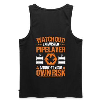 Pipeline Builder Pipeline Construction Pipelayer - Men's Premium Organic Tank Top - black - Back - AI Model Male 178 light (178cm)
