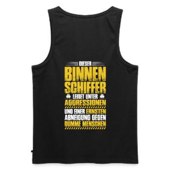 Binnenschiffer Binnenschifffahrt Binnenschiff - Männer Premium Bio Tank Top - Schwarz - Hinten - AI Model Male 178 light (178cm)