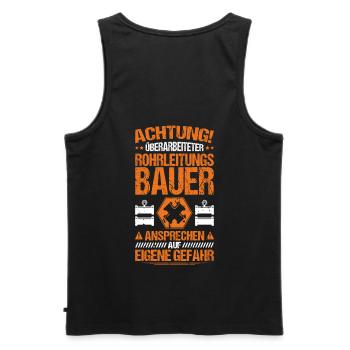 Rohrleitungsbauer Rohrleitungsbau Pipelayer - Männer Premium Bio Tank Top - Schwarz - Hinten - AI Model Male 178 light (178cm)