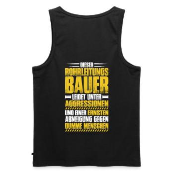 Rohrleitungsbauer Rohrleitungsbau Pipelayer - Männer Premium Bio Tank Top - Schwarz - Hinten - AI Model Male 178 light (178cm)