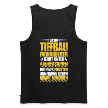Tiefbaufacharbeiter Tiefbau Spezialtiefbauer - Männer Premium Bio Tank Top - Schwarz - Hinten - AI Model Male 178 light (178cm)
