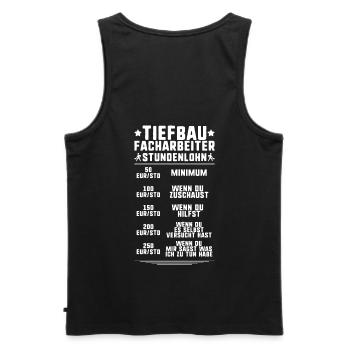 Tiefbaufacharbeiter Tiefbau Spezialtiefbauer - Männer Premium Bio Tank Top - Schwarz - Hinten - AI Model Male 178 light (178cm)