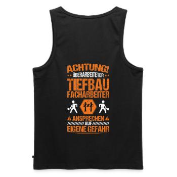 Tiefbaufacharbeiter Tiefbau Spezialtiefbauer - Männer Premium Bio Tank Top - Schwarz - Hinten - AI Model Male 178 light (178cm)