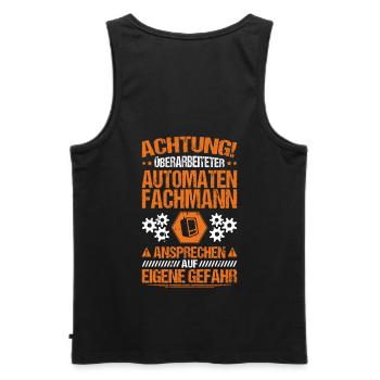 Automatenfachmann Automatenfachfrau Automaten - Männer Premium Bio Tank Top - Schwarz - Hinten - AI Model Male 178 light (178cm)