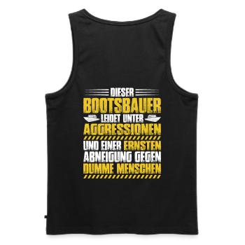 Bootsbauer Bootsbau Schiffbauer Schiffbau Boote - Männer Premium Bio Tank Top - Schwarz - Hinten - AI Model Male 178 light (178cm)