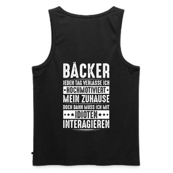 Bäcker Backen Bäckerin Bäckerei Baker Baking - Männer Premium Bio Tank Top - Schwarz - Hinten - AI Model Male 178 light (178cm)