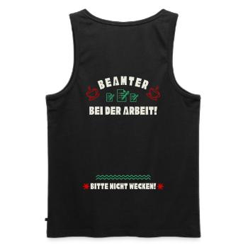 Schlafender Beamter - Männer Premium Bio Tank Top - Schwarz - Hinten - AI Model Male 178 light (178cm)