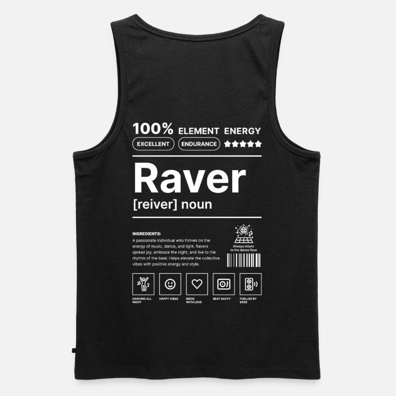 Raver-Lebensstil Weiß - Männer Premium Bio Tank Top - Schwarz