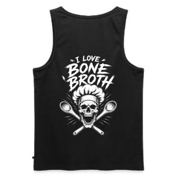 I Love Bone Broth Skull - Männer Premium Bio Tank Top - Schwarz - Hinten - AI Model Male 178 light (178cm)