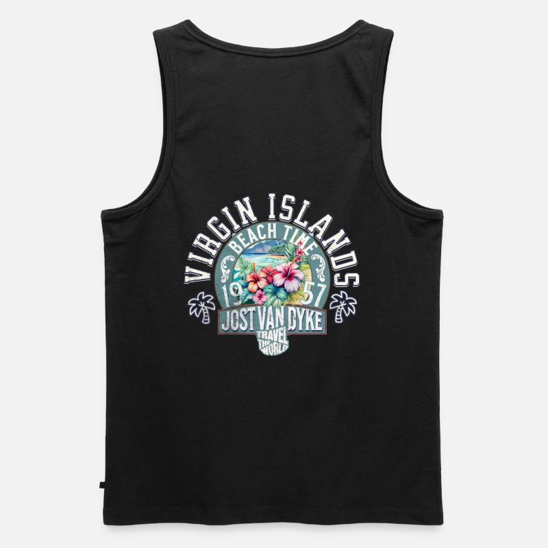Strandzeit Jungferninseln 2 - Männer Premium Bio Tank Top - Schwarz