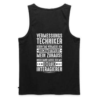 Vermessungstechniker Vermesser Land Surveyor - Männer Premium Bio Tank Top - Schwarz - Hinten - AI Model Male 178 light (178cm)