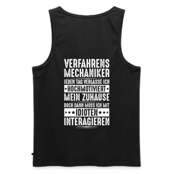 Verfahrensmechaniker Verfahrensmechanikerin - Männer Premium Bio Tank Top - Schwarz - Hinten - AI Model Male 178 light (178cm)