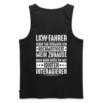 LKW-Fahrer Fernfahrer Berufskraftfahrer Trucker - Männer Premium Bio Tank Top - Schwarz - Hinten - AI Model Male 178 light (178cm)