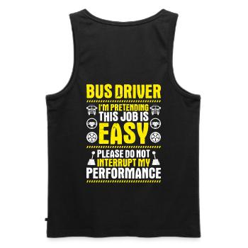 Busfahrer Bus Driver Busman Schulbusfahrer - Männer Premium Bio Tank Top - Schwarz - Hinten - AI Model Male 178 light (178cm)