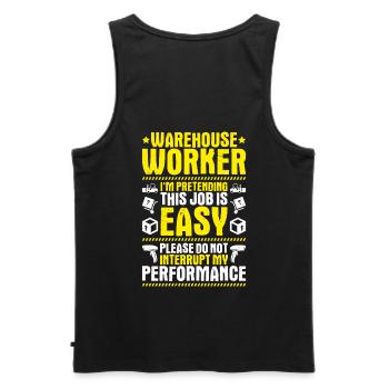 Fachkraft für Lagerlogistik Warehouse Worker Lager - Männer Premium Bio Tank Top - Schwarz - Hinten - AI Model Male 178 light (178cm)