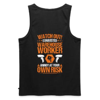 Fachkraft für Lagerlogistik Warehouse Worker Lager - Männer Premium Bio Tank Top - Schwarz - Hinten - AI Model Male 178 light (178cm)