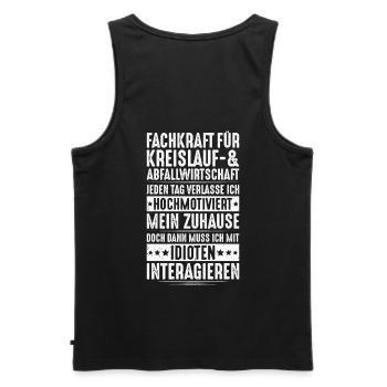 Fachkraft für Kreislauf- und Abfallwirtschaft - Männer Premium Bio Tank Top - Schwarz - Hinten - AI Model Male 178 light (178cm)