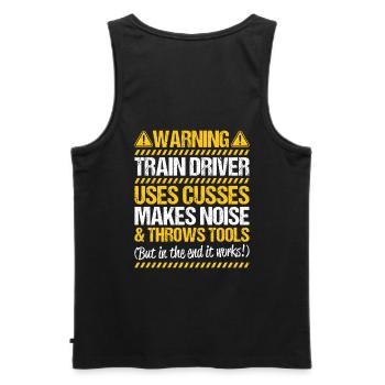 Triebfahrzeugführer Lokführer Train Driver - Männer Premium Bio Tank Top - Schwarz - Hinten - AI Model Male 178 light (178cm)