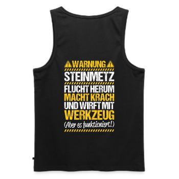Steinmetz Steinbildhauer Stonemason Stone Mason - Männer Premium Bio Tank Top - Schwarz - Hinten - AI Model Male 178 light (178cm)