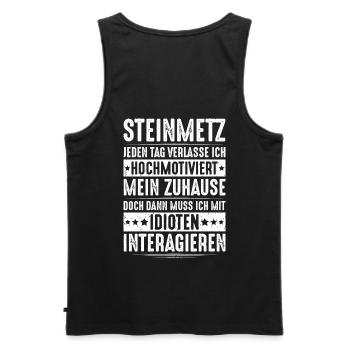 Steinmetz Steinbildhauer Stonemason Stone Mason - Männer Premium Bio Tank Top - Schwarz - Hinten - AI Model Male 178 light (178cm)