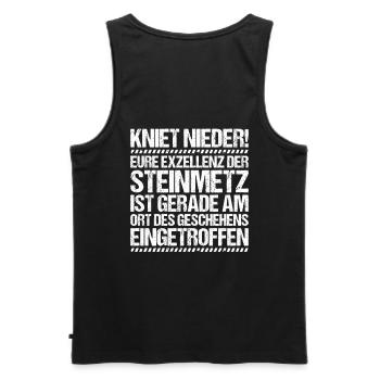 Steinmetz Steinbildhauer Stonemason Stone Mason - Männer Premium Bio Tank Top - Schwarz - Hinten - AI Model Male 178 light (178cm)