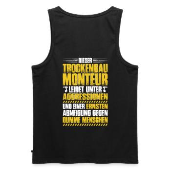 Trockenbaumonteur Trockenbau Drywaller - Männer Premium Bio Tank Top - Schwarz - Hinten - AI Model Male 178 light (178cm)