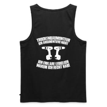 Trockenbaumonteur Trockenbau Drywaller - Männer Premium Bio Tank Top - Schwarz - Hinten - AI Model Male 178 light (178cm)