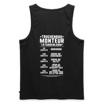 Trockenbaumonteur Trockenbau Drywaller - Männer Premium Bio Tank Top - Schwarz - Hinten - AI Model Male 178 light (178cm)