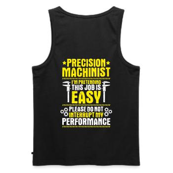 Precision mechanic Precision Machinist - Men's Premium Organic Tank Top - black - Back - AI Model Male 178 light (178cm)