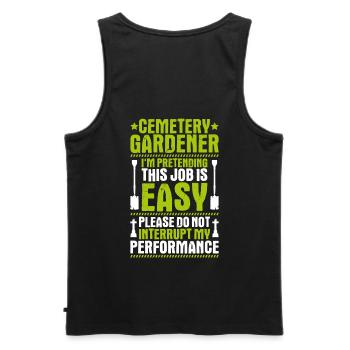 Friedhofsgärtner Friedhof Cemetery Gardener - Männer Premium Bio Tank Top - Schwarz - Hinten - AI Model Male 178 light (178cm)