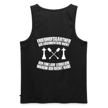 Friedhofsgärtner Friedhof Cemetery Gardener - Männer Premium Bio Tank Top - Schwarz - Hinten - AI Model Male 178 light (178cm)