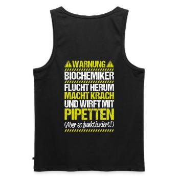 Biochemiker Biochimie Biochimie Biochimiste - Débardeur bio Premium Homme - noir - Dos - AI Model Male 178 light (178cm)