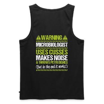 Microbiology Microbiologist Biology Biologist - Men's Premium Organic Tank Top - black - Back - AI Model Male 178 light (178cm)