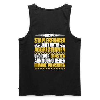 Staplerfahrer Gabelstaplerfahrer Forklift Operator - Männer Premium Bio Tank Top - Schwarz - Hinten - AI Model Male 178 light (178cm)