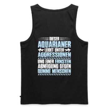 Aquaristik Aquarianer Aquarium Fische Aquarist - Männer Premium Bio Tank Top - Schwarz - Hinten - AI Model Male 178 light (178cm)