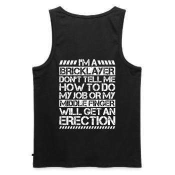 Master Masonry Masonry Bricklayer Mason - Men's Premium Organic Tank Top - black - Back - AI Model Male 178 light (178cm)