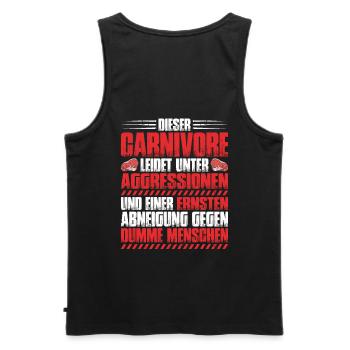 Carnivore Diät Carnivore Ernährung Carnivore Diet - Männer Premium Bio Tank Top - Schwarz - Hinten - AI Model Male 178 light (178cm)