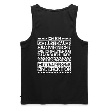 Gerüstbauer Gerüstbau Gerüstmonteur Scaffolder - Männer Premium Bio Tank Top - Schwarz - Hinten - AI Model Male 178 light (178cm)