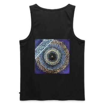 Calligraffiti - Meditation I - Männer Premium Bio Tank Top - Schwarz - Hinten - AI Model Male 178 light (178cm)