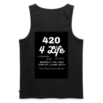 420 - Männer Premium Bio Tank Top - Schwarz - Hinten - AI Model Male 178 light (178cm)