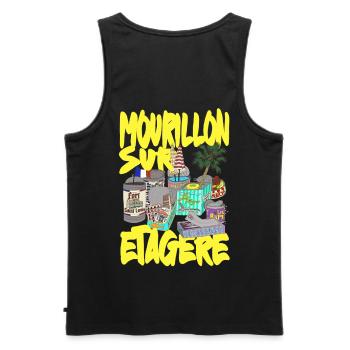 Mourillon on the shelf Toulon - Men's Premium Organic Tank Top - black - Back - AI Model Male 178 light (178cm)